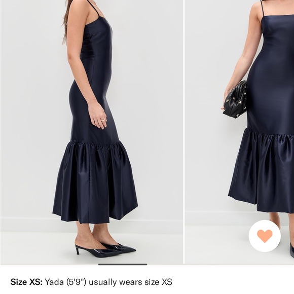 Caroline Constas Dresses & Skirts - Caroline Constas Navy Satin Midi Dress